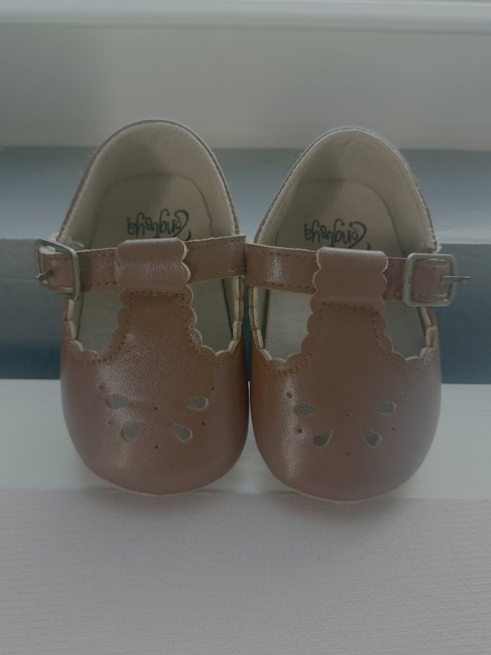 Brown Leather Sandals Baby Girls Size 6–12 Months